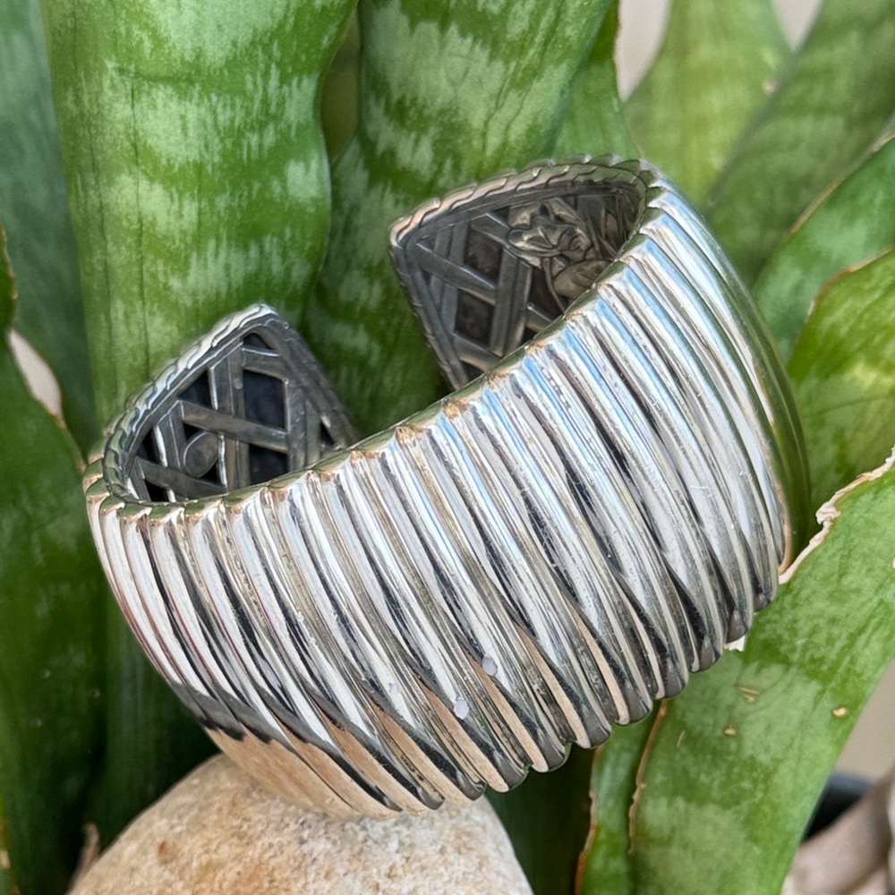 John hardy sterling Silver Ribbed Cuff Bracelet